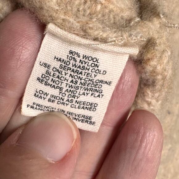 Anthropologie Birds on a Wire Cardigan Womens Medium Tan Open Front Wool Blend - Picture 9 of 9